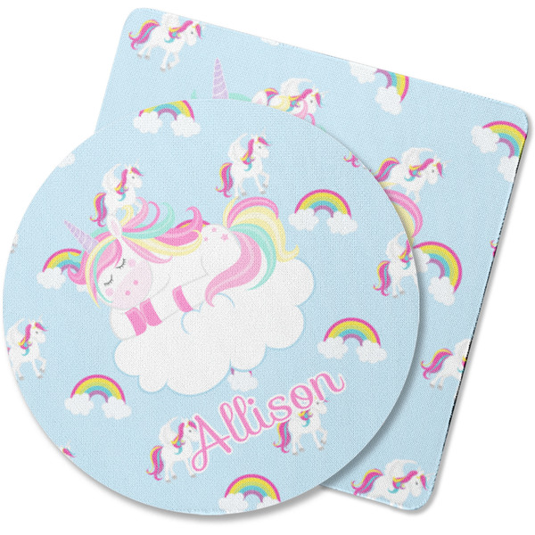Custom Rainbows and Unicorns Rubber Backed Coaster (Personalized)