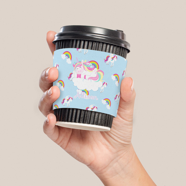 Rainbows and Unicorns Coffee Cup Sleeve - LIFESTYLE