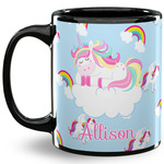Rainbows and Unicorns 11 Oz Coffee Mug - Black (Personalized)