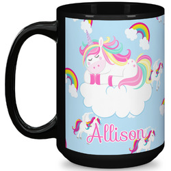 Rainbows and Unicorns 15 Oz Coffee Mug - Black (Personalized)
