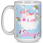 Rainbows and Unicorns 15 Oz Coffee Mug - White (Personalized)
