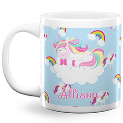 Rainbows and Unicorns 20 Oz Coffee Mug - White (Personalized)