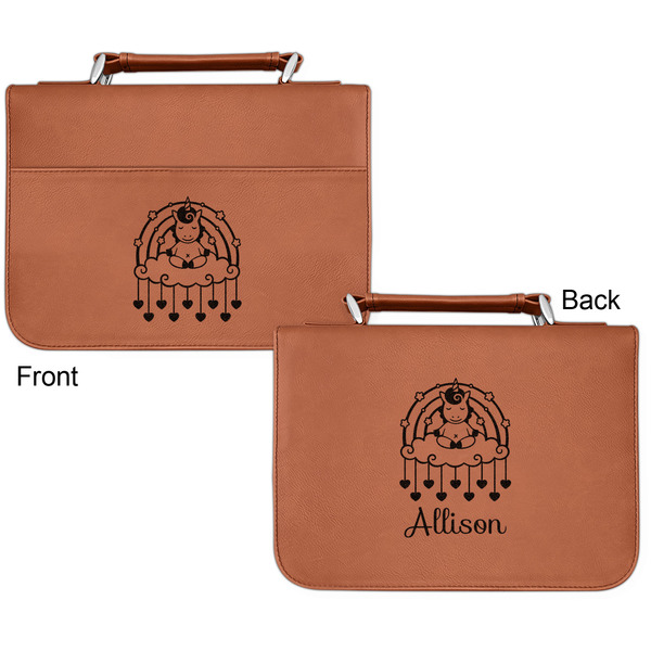Rainbows and Unicorns Cognac Leatherette Bible Covers - Small Double Sided Apvl