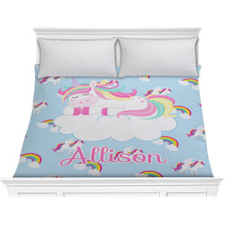 Rainbows and Unicorns Comforter - King w/ Name or Text