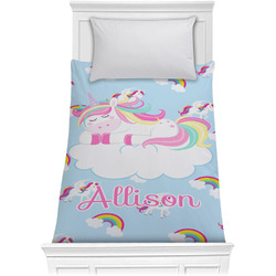 Rainbows and Unicorns Comforter - Twin XL w/ Name or Text