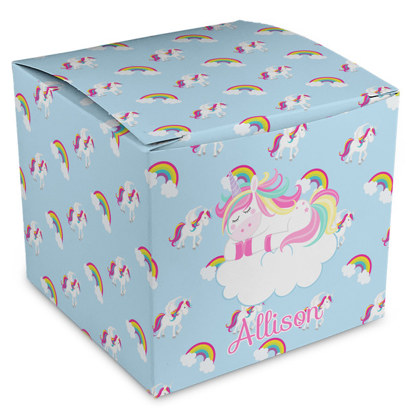 Custom Rainbows and Unicorns Cube Favor Gift Boxes (Personalized)