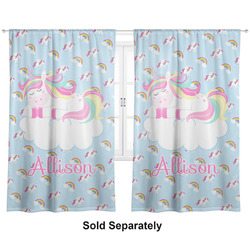 Rainbows and Unicorns Curtain Panel - Custom Size (Personalized)