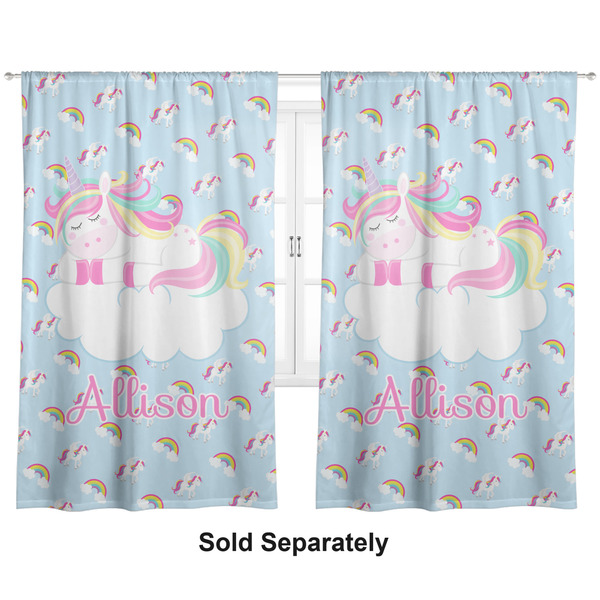 Custom Rainbows and Unicorns Curtain Panel - Custom Size (Personalized)