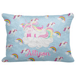 Rainbows and Unicorns Decorative Baby Pillowcase - 16"x12" w/ Name or Text