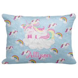 Rainbows and Unicorns Decorative Baby Pillowcase - 16"x12" w/ Name or Text