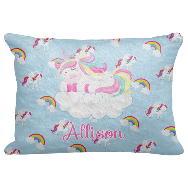 Custom Rainbows and Unicorns Decorative Baby Pillowcase - 16"x12" w/ Name or Text