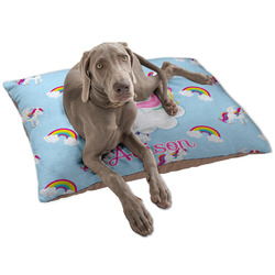 Rainbows and Unicorns Dog Bed - Large w/ Name or Text