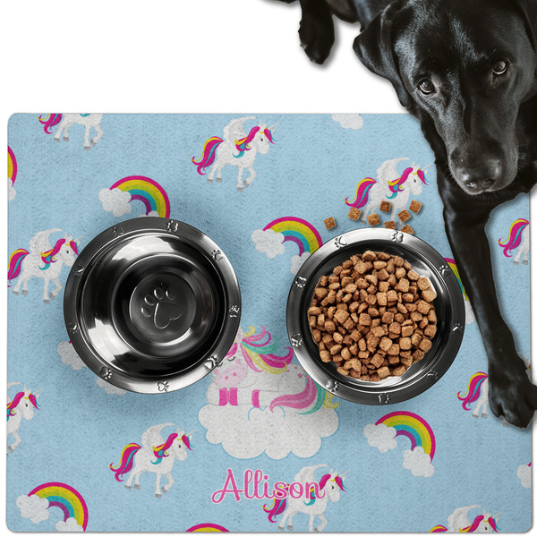 Rainbows and Unicorns Dog Food Mat - Large LIFESTYLE