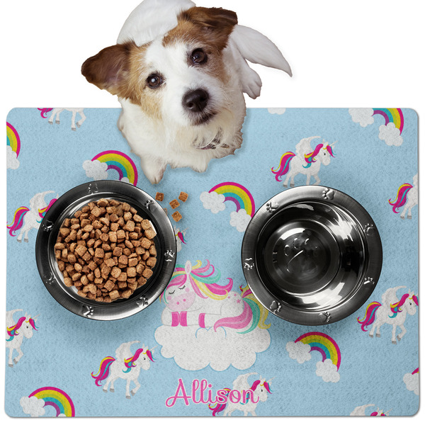 Rainbows and Unicorns Dog Food Mat - Medium LIFESTYLE