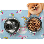 Rainbows and Unicorns Dog Food Mat - Small w/ Name or Text
