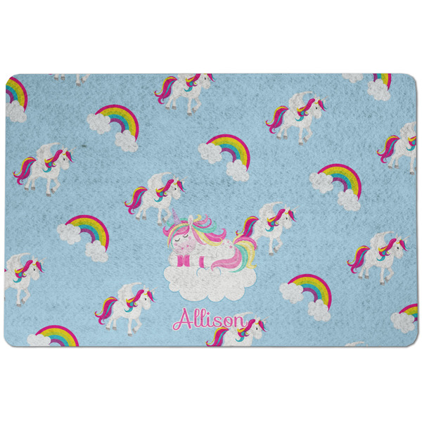 Custom Rainbows and Unicorns Dog Food Mat w/ Name or Text