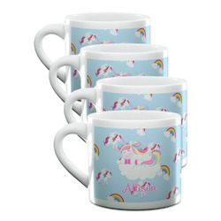 Rainbows and Unicorns Double Shot Espresso Cups - Set of 4 (Personalized)