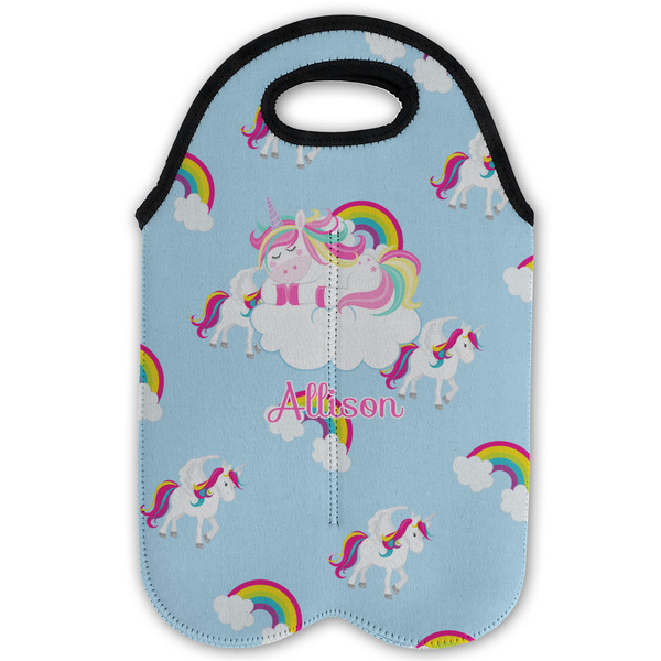 Rainbows and Unicorns Double Wine Tote - Flat (new)