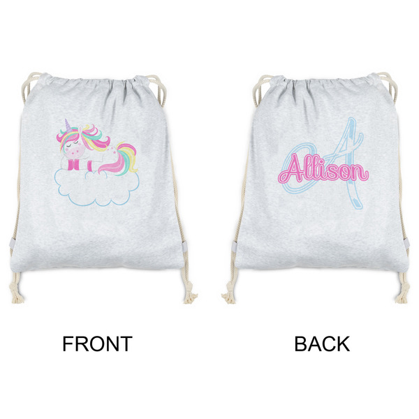 Rainbows and Unicorns Drawstring Backpacks - Sweatshirt Fleece - Double Sided - APPROVAL