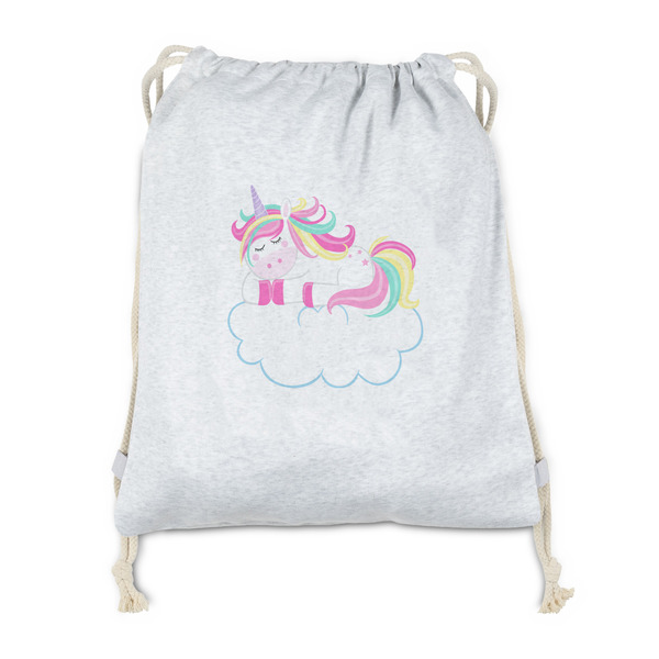 Custom Rainbows and Unicorns Drawstring Backpack - Sweatshirt Fleece - Double Sided (Personalized)
