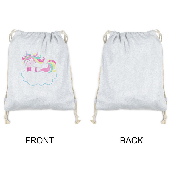 Rainbows and Unicorns Drawstring Backpacks - Sweatshirt Fleece - Single Sided - APPROVAL