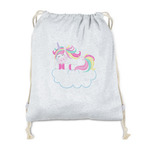 Rainbows and Unicorns Drawstring Backpack - Sweatshirt Fleece - Single Sided