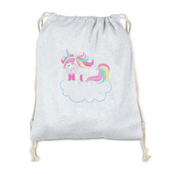 Rainbows and Unicorns Drawstring Backpack - Sweatshirt Fleece - Single Sided (Personalized)