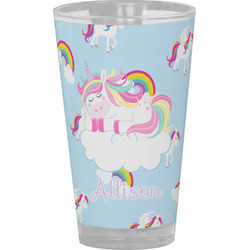 Rainbows and Unicorns Pint Glass - Full Color (Personalized)