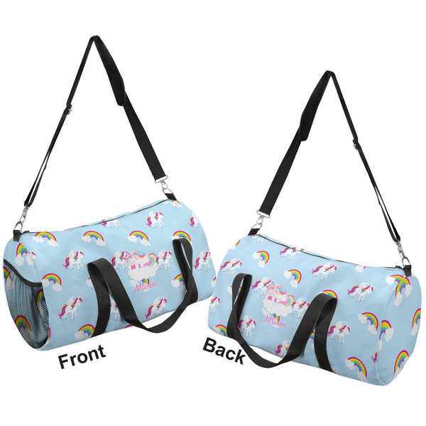 Rainbows and Unicorns Duffle bag large front and back sides