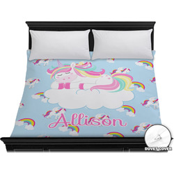Rainbows and Unicorns Duvet Cover - King w/ Name or Text