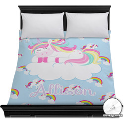 Rainbows and Unicorns Duvet Cover - Full / Queen w/ Name or Text
