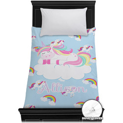 Rainbows and Unicorns Duvet Cover - Twin XL w/ Name or Text