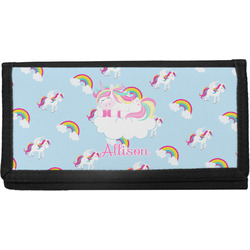 Rainbows and Unicorns Canvas Checkbook Cover w/ Name or Text