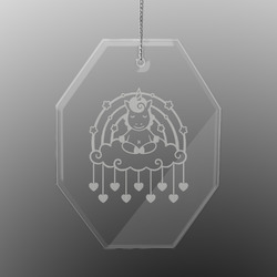 Rainbows and Unicorns Engraved Glass Ornament - Octagon