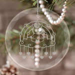 Rainbows and Unicorns Engraved Glass Ornament