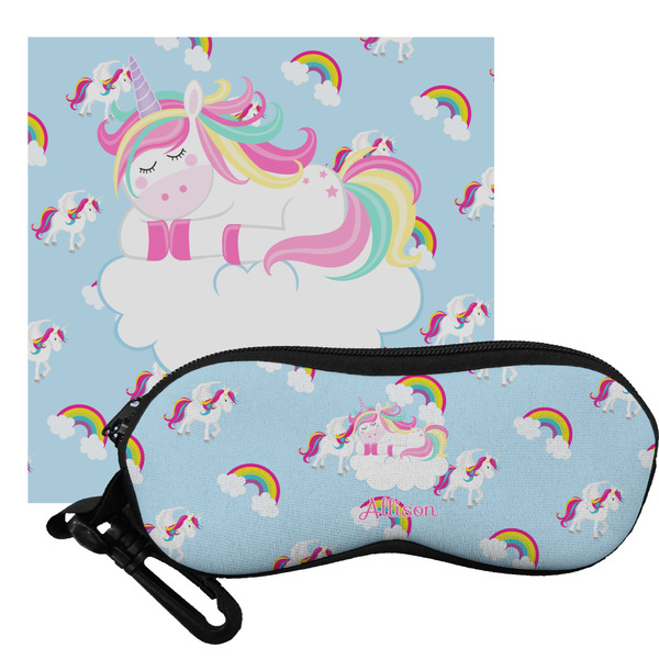 Custom Rainbows and Unicorns Eyeglass Case & Cloth w/ Name or Text