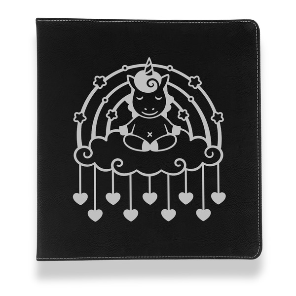 Rainbows and Unicorns Leather Binder - 1" - Black - Front View