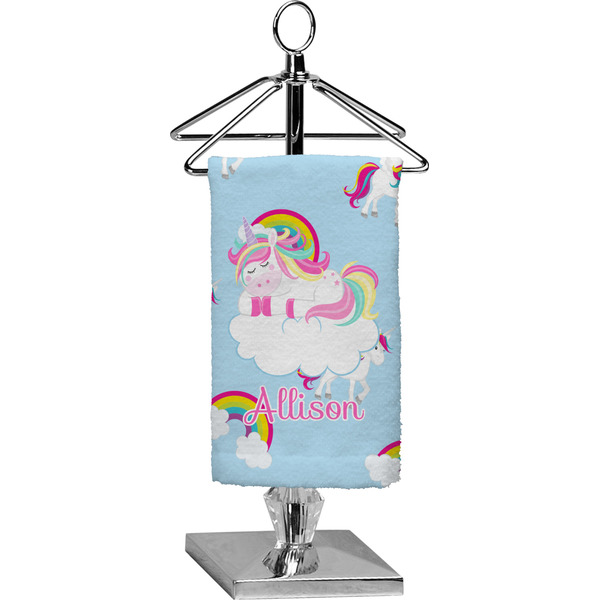Custom Rainbows and Unicorns Finger Tip Towel - Full Print w/ Name or Text