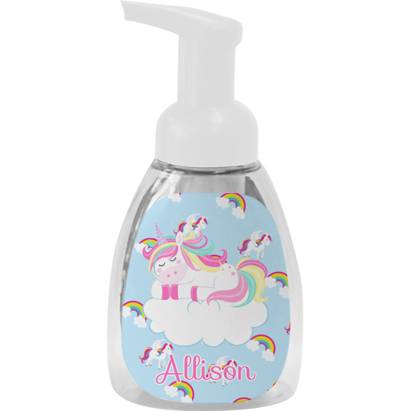 Custom Rainbows and Unicorns Foam Soap Bottle - White (Personalized)