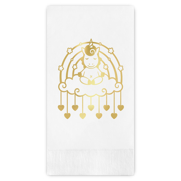 Custom Rainbows and Unicorns Guest Napkins - Foil Stamped