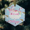 Rainbows and Unicorns Frosted Glass Ornament - Hexagon (Lifestyle)
