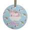 Rainbows and Unicorns Frosted Glass Ornament - Round