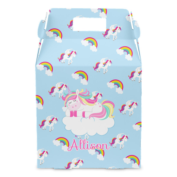 Rainbows and Unicorns Gable Favor Box - Front