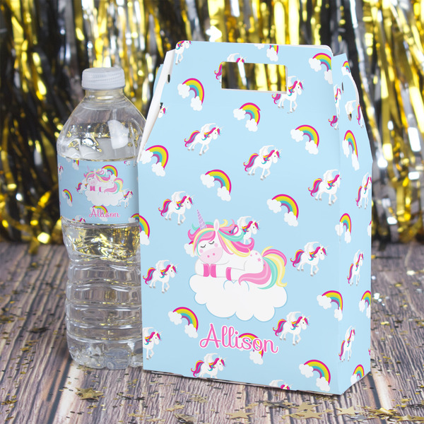 Rainbows and Unicorns Gable Favor Box - In Context