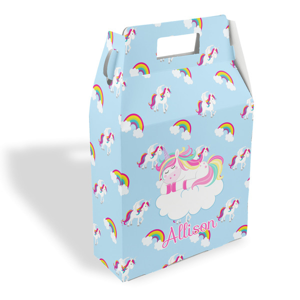 Custom Rainbows and Unicorns Gable Favor Box (Personalized)