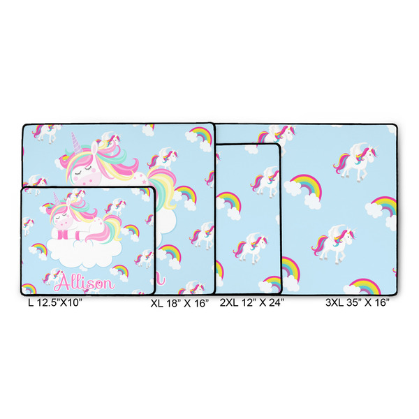 Rainbows and Unicorns Gaming Mats - SIZE CHART