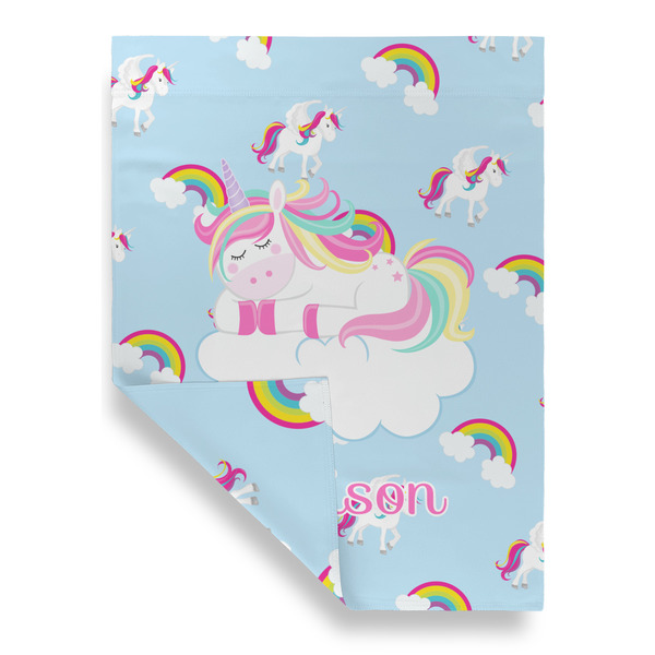 Rainbows and Unicorns Garden Flags - Large - Double Sided - FRONT FOLDED
