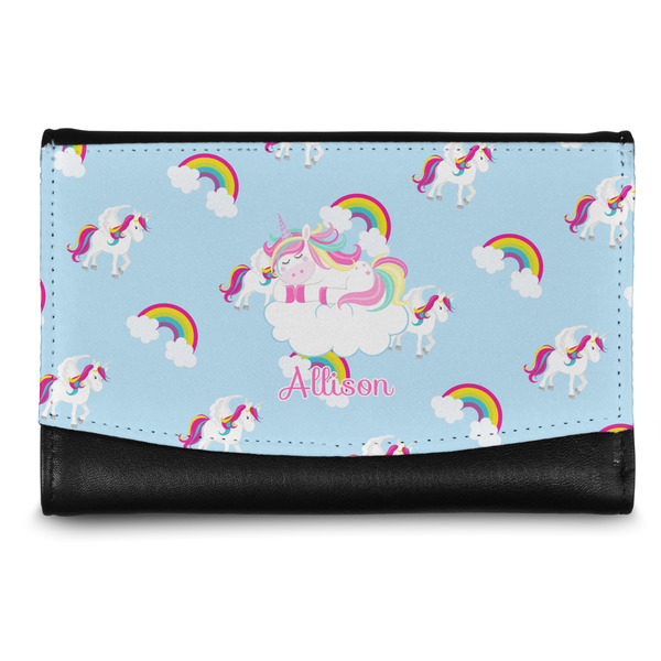 Custom Rainbows and Unicorns Genuine Leather Women's Wallet - Small (Personalized)