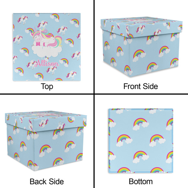 Rainbows and Unicorns Gift Boxes with Lid - Canvas Wrapped - Large - Approval