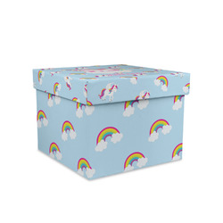 Rainbows and Unicorns Gift Box with Lid - Canvas Wrapped - Medium (Personalized)